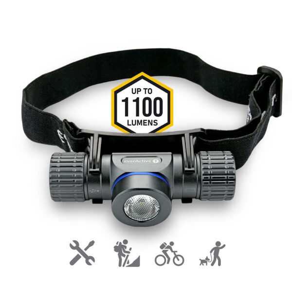 Ładowalna latarka czołowa LED everActive HL-1100R Force