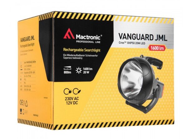 Szperacz LED ładowalny MacTronic JML VANGUARD 1600lm PSL0032