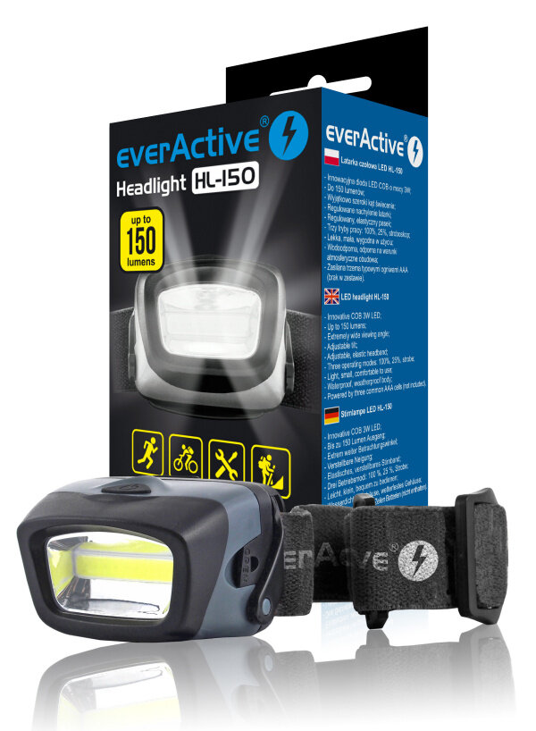 Zestaw latarek LED everActive HL-150 + WL-200 COB