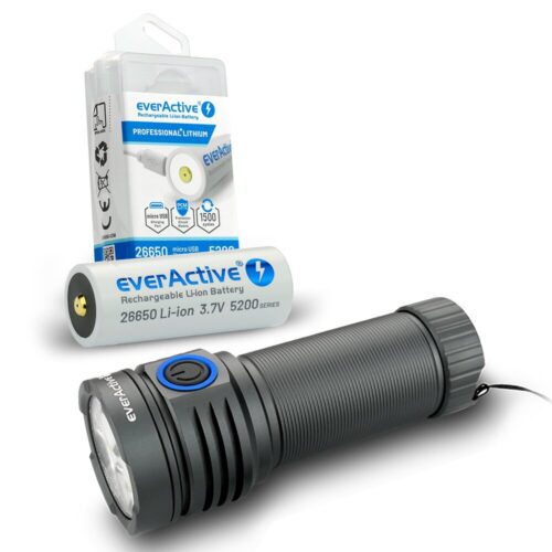 zestaw-latarka-led-everactive-fl-3300r-luminator-akumulator-everactive-26650-3-7v-li-ion-5200mah-micro-usb ZESTAW Latarka everActive FL-3300R Luminator 3300lm + Akumulator 26650 5200mAh